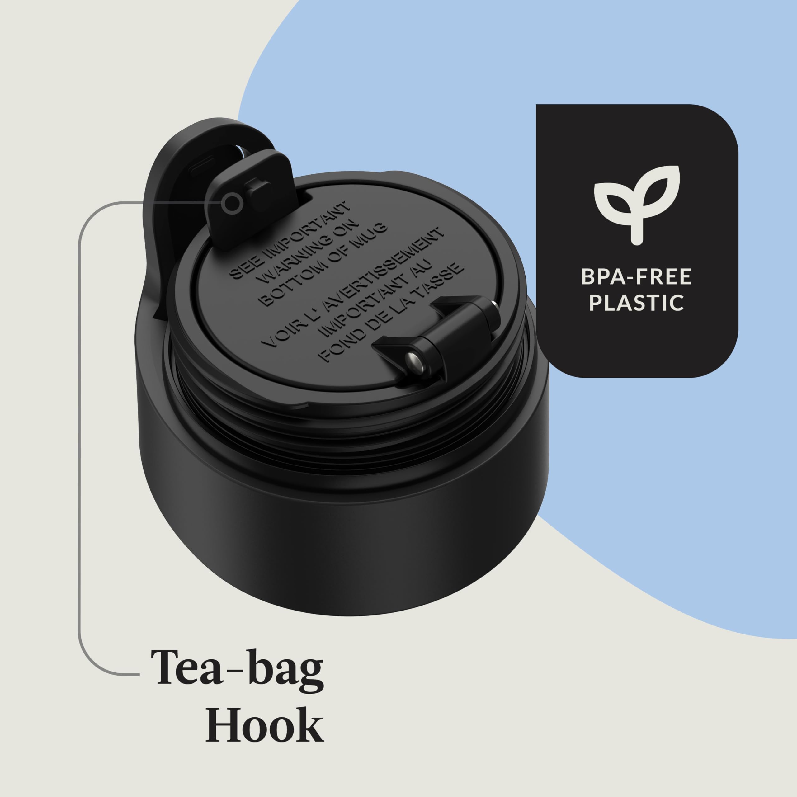 Easy-Clean Lid opens fully for thorough cleaning and dishwasher safety