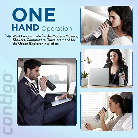 Contigo West Loop Autoseal 470ml capacity suits long commutes.