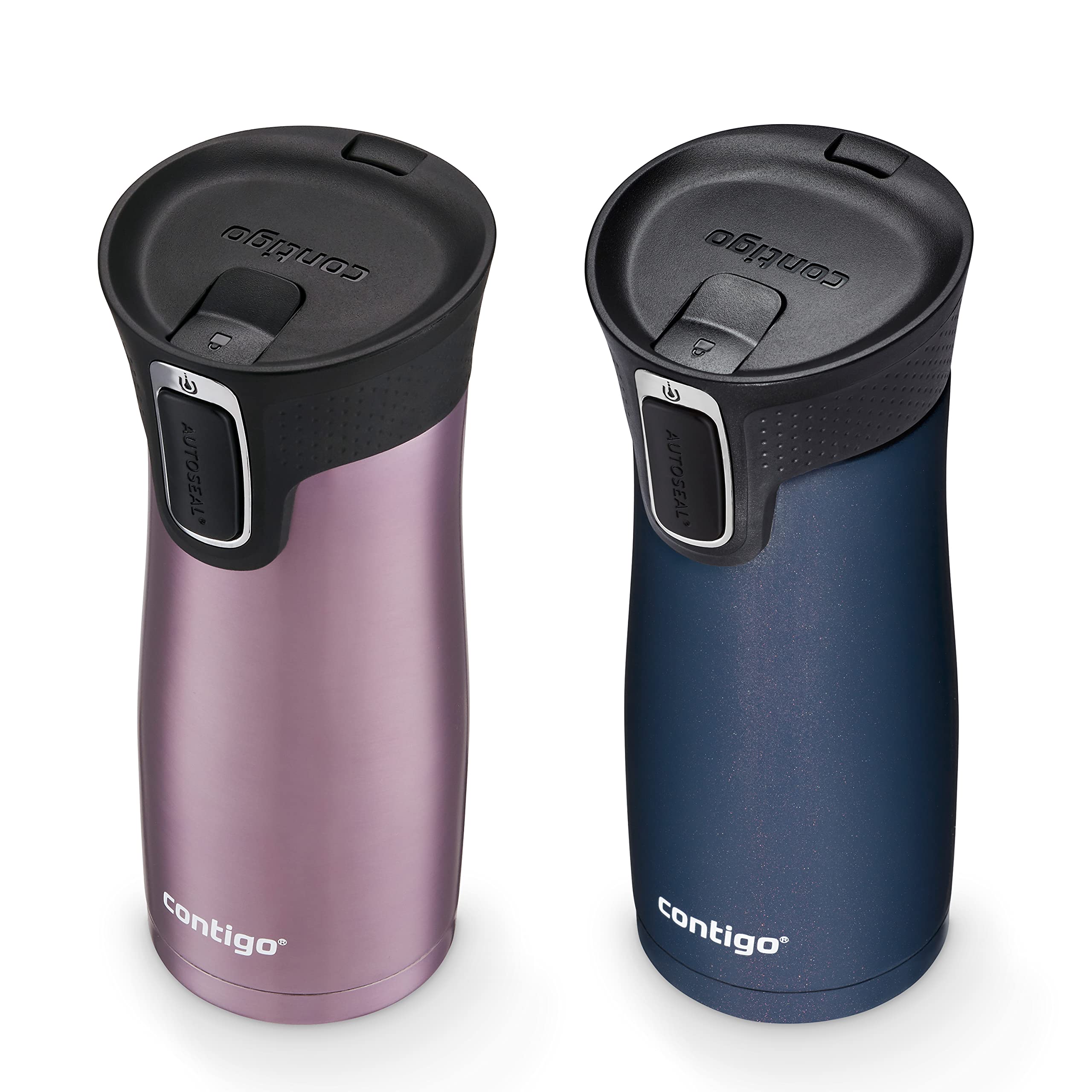Contigo West Loop durable stainless steel body fits car cup holders.