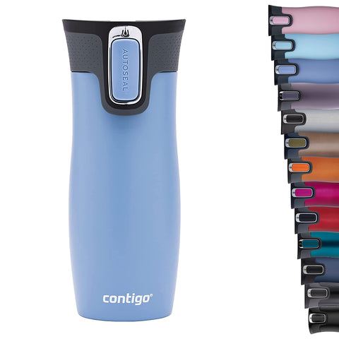 Contigo West Loop mug with steel body keeps beverages hot or cold.