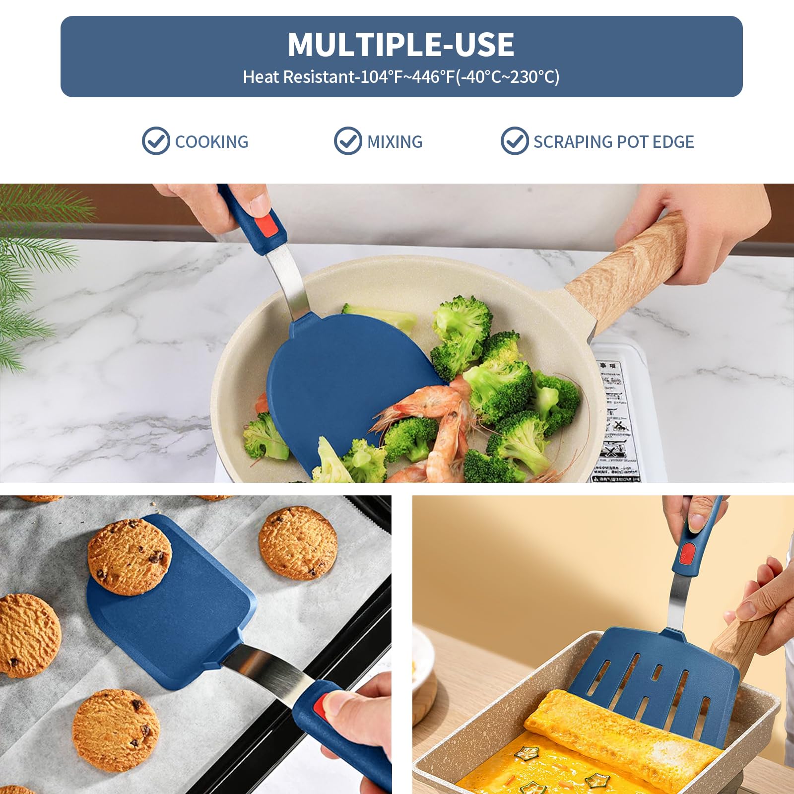 Contiup 600°F heat-resistant spatula close-up, durable for high-heat searing