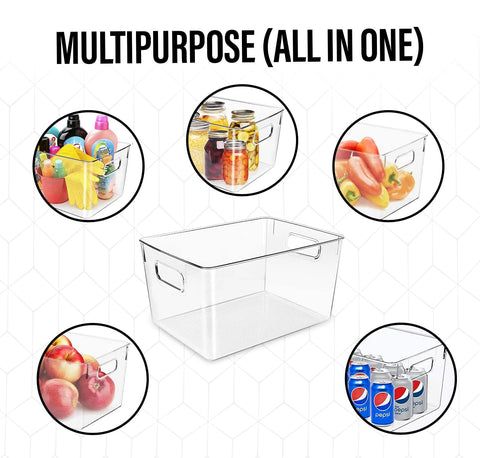  CONTROL KITCHEN clear bin for bathroom organization, keeps toiletries neatly arranged.