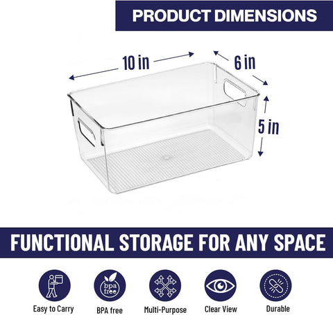Control Kitchen clear pantry bin for pantry storage and neat shelves.