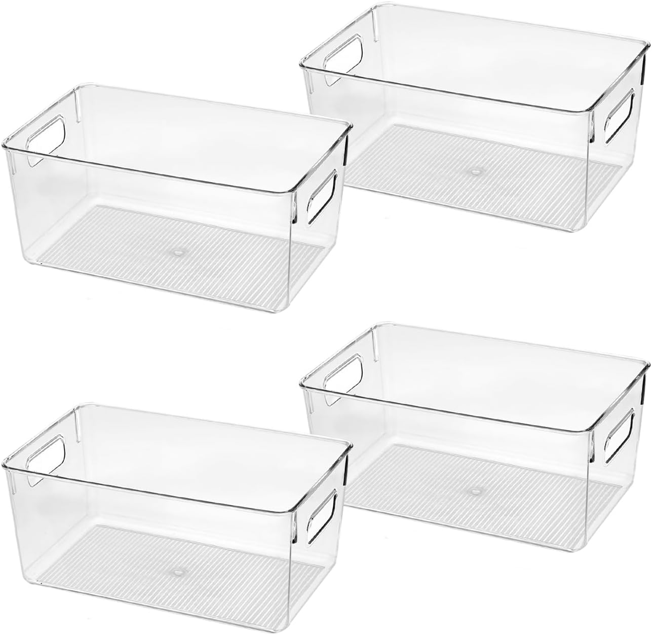 Control Kitchen clear storage bin for kitchen organization, easy access, versatile use.