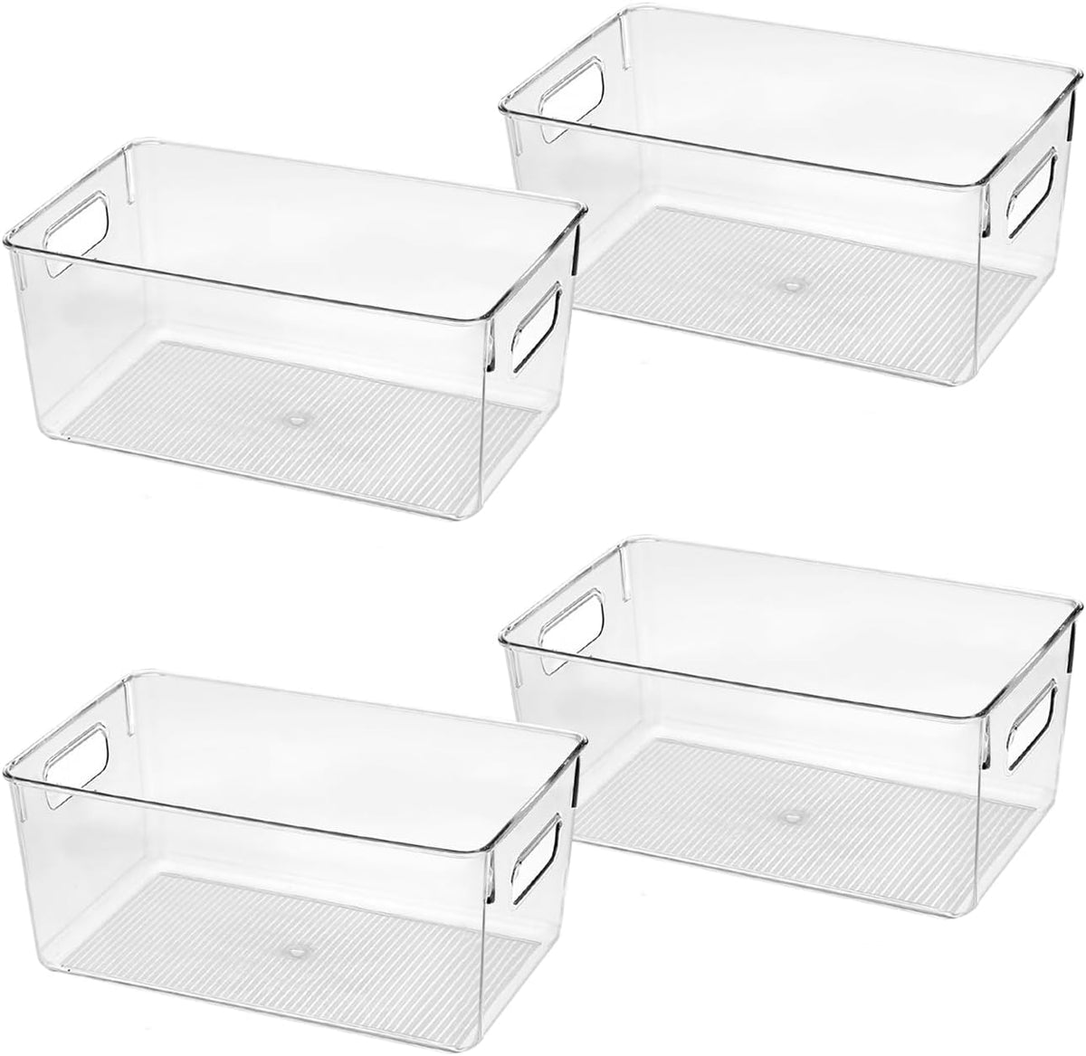 Control Kitchen clear storage bin for kitchen organization, easy access, versatile use.