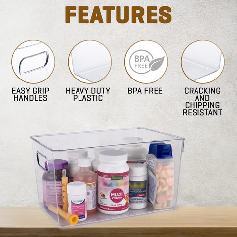 CONTROL KITCHEN durable plastic storage bins withstand daily use.