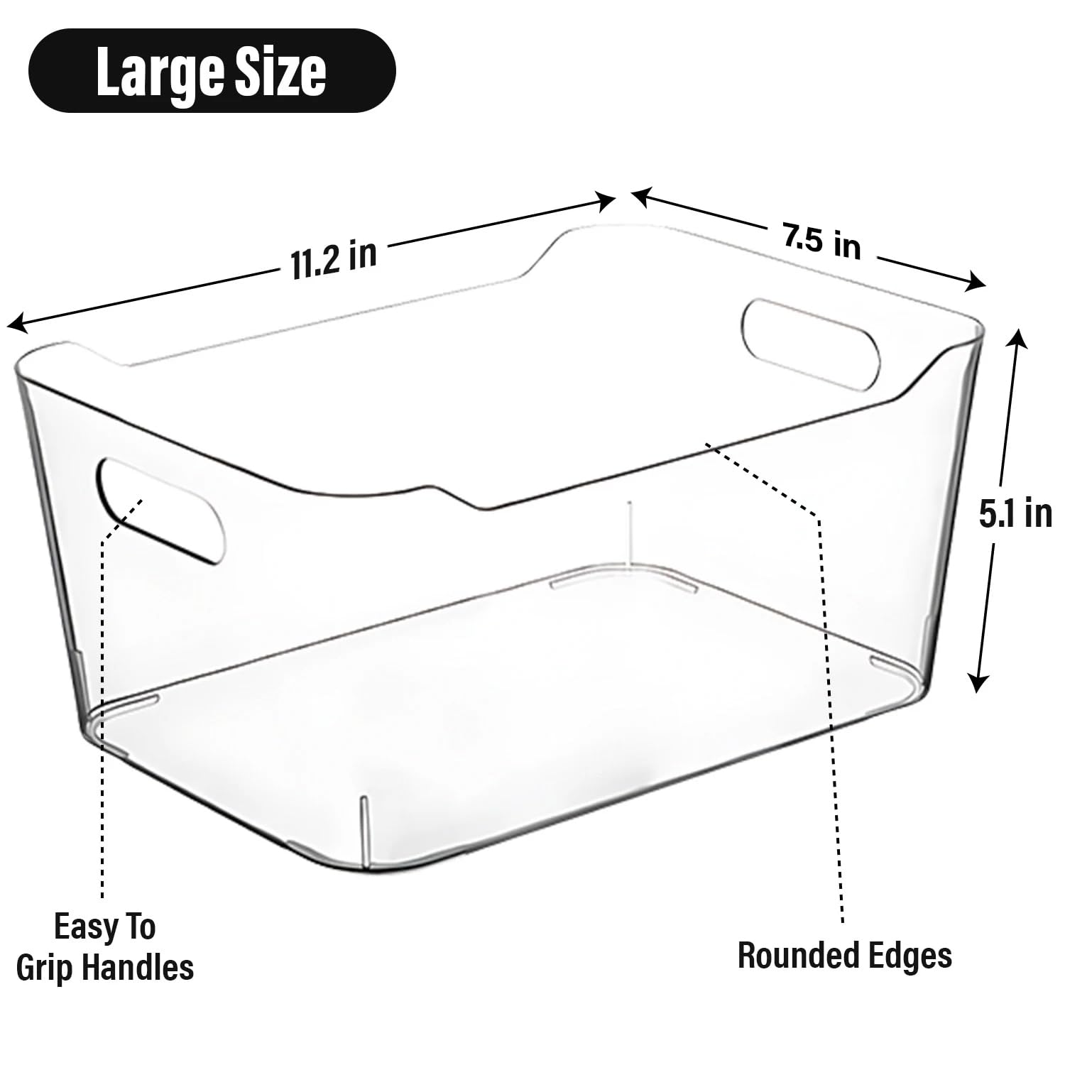 CONTROL KITCHEN large clear bin with stackable design keeps kitchen clutter in check.
