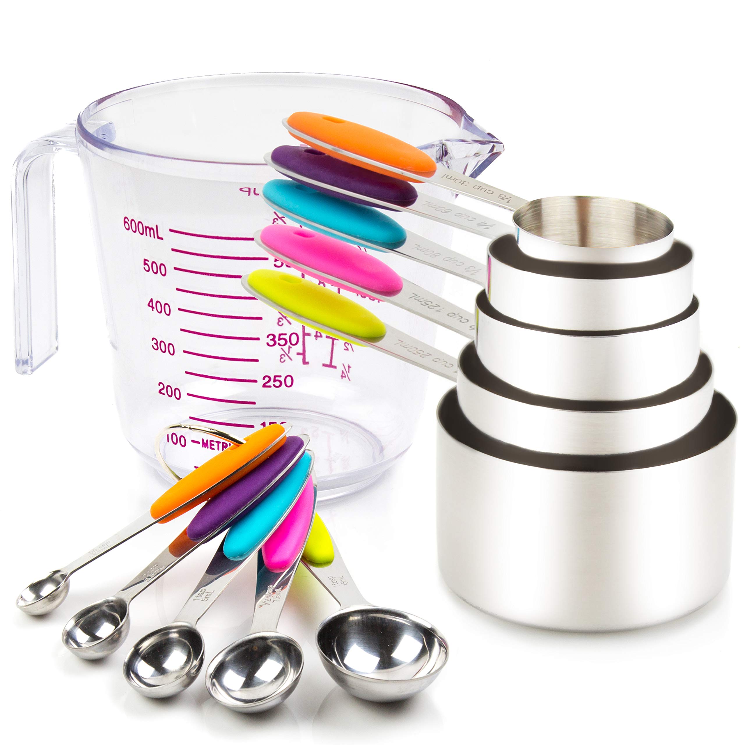 CONTROL KITCHEN measuring cups and spoons set neatly displayed for compact storage.