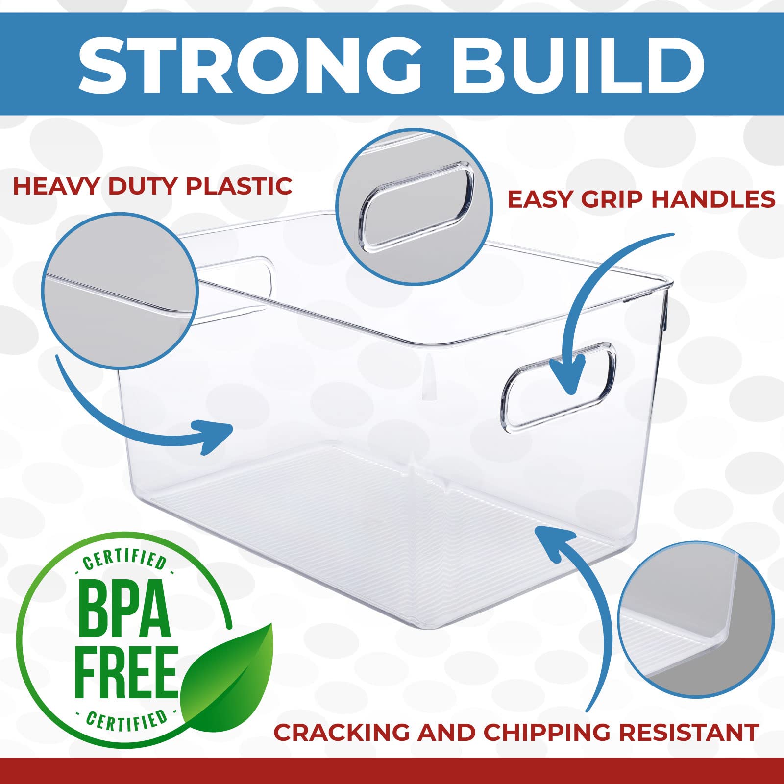 CONTROL KITCHEN stackable clear bins maximize cabinet space efficiently.