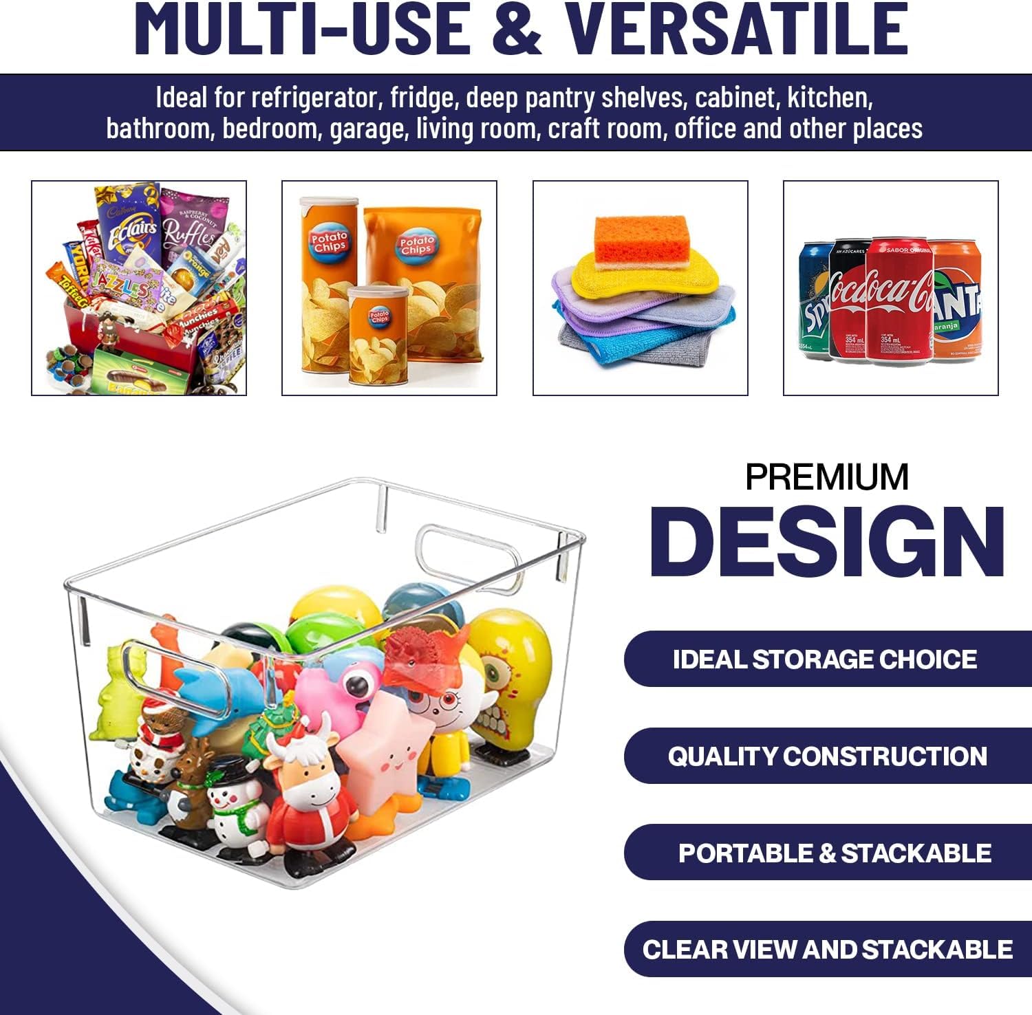 Control Kitchen stackable storage bin saves space with tidy, modular design.