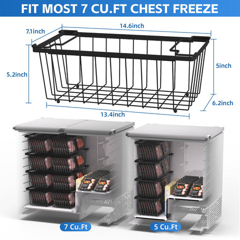Coobest freezer bins with functional handles for easy stacking
