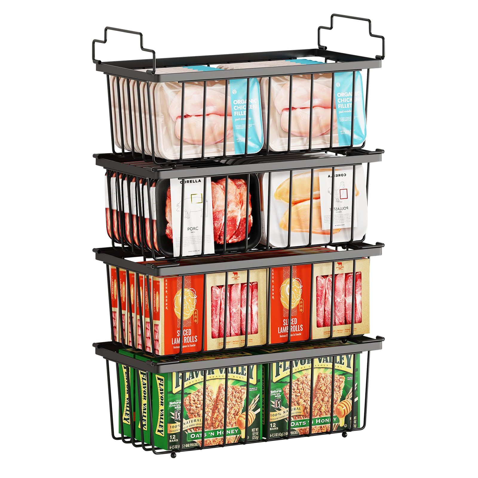 Coobest freezer bins with top-opening access for quick grabs