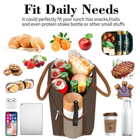 Coobiiya lunch bag side pocket highlighting convenient bottle storage