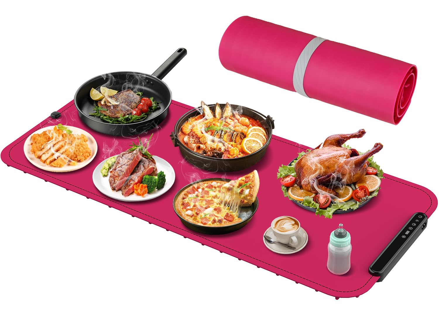 COODAM warming mat displaying full-surface heat for even buffet warming