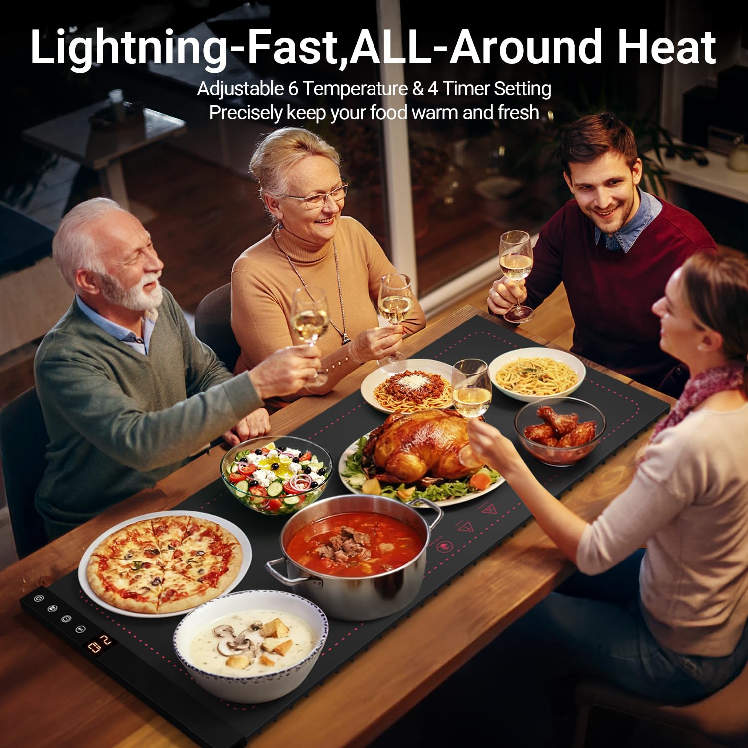 COODAM Warming Mat ideal for party buffets and family meals