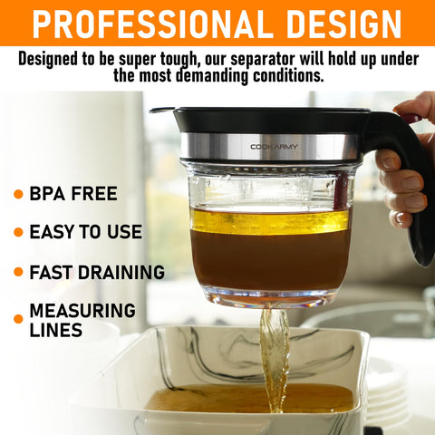Cook Army gravy separator showcases durable design for everyday cooking and grease control