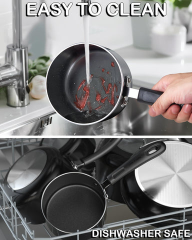 Stay-cool handle close-up on Cook N Home 2Qt saucepan