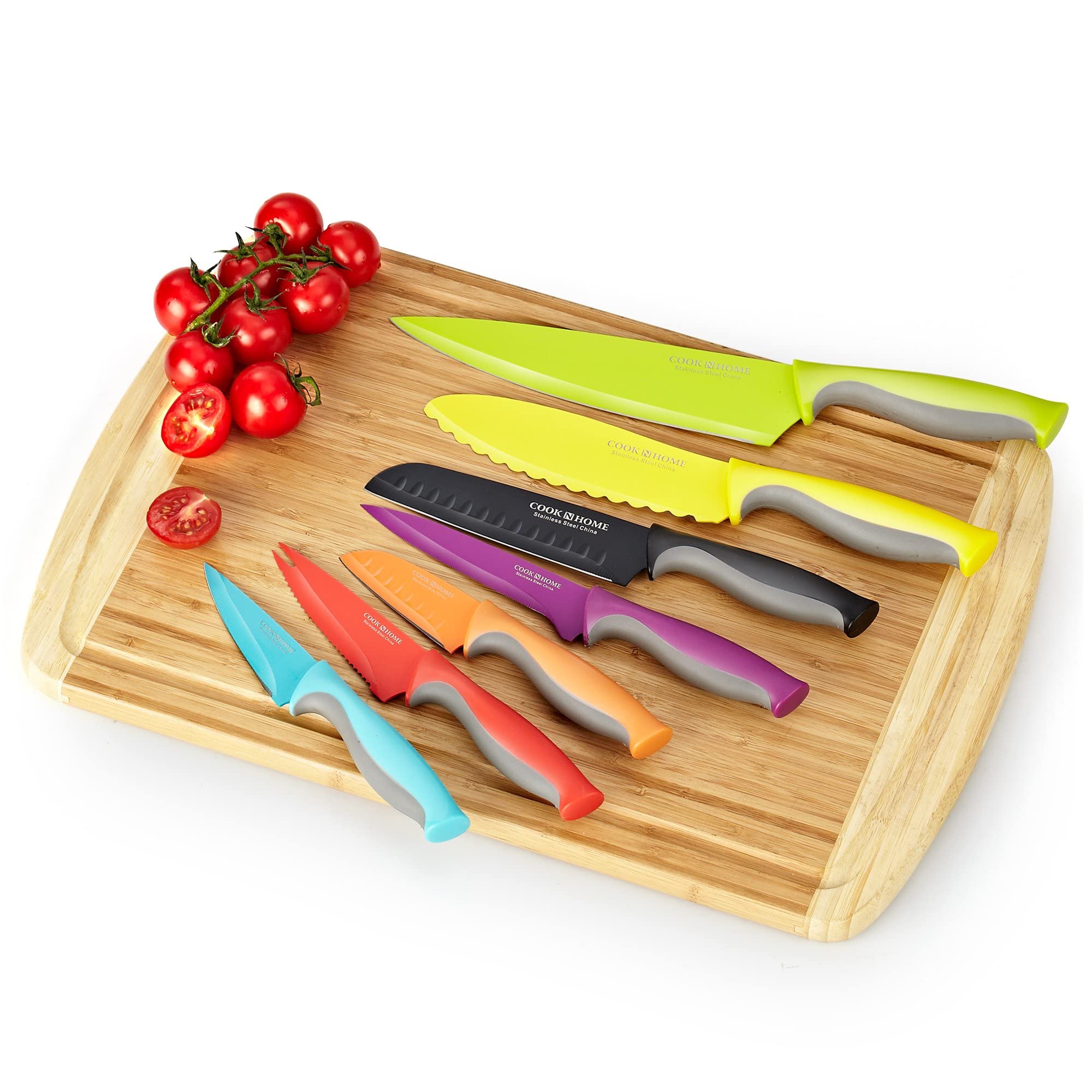 Cook N Home 5.5-inch Santoku knife coated for smooth slicing