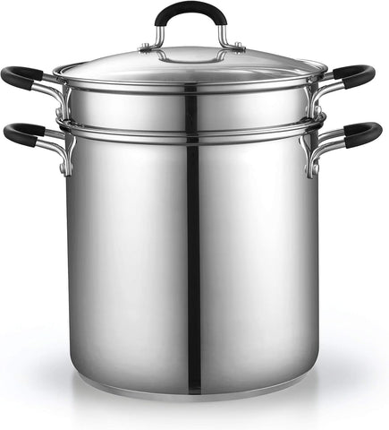 Cook N Home tempered glass lid with steam vent to monitor cooking.