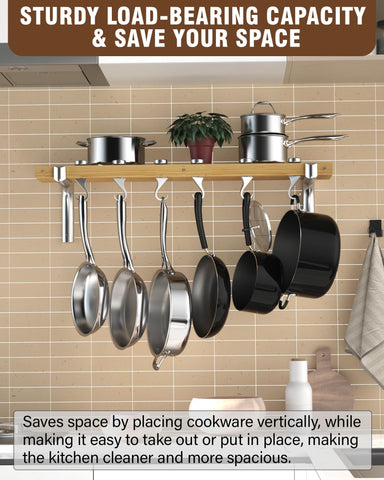 Six 360-degree swivel hooks on the Cooks Standard rack for flexible placement
