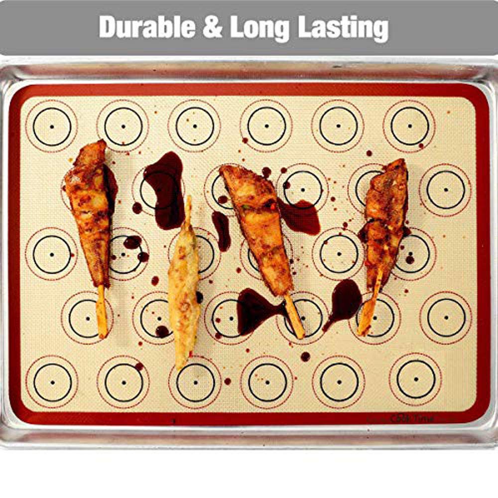 Cook Time red nonstick macaron mat for easy release