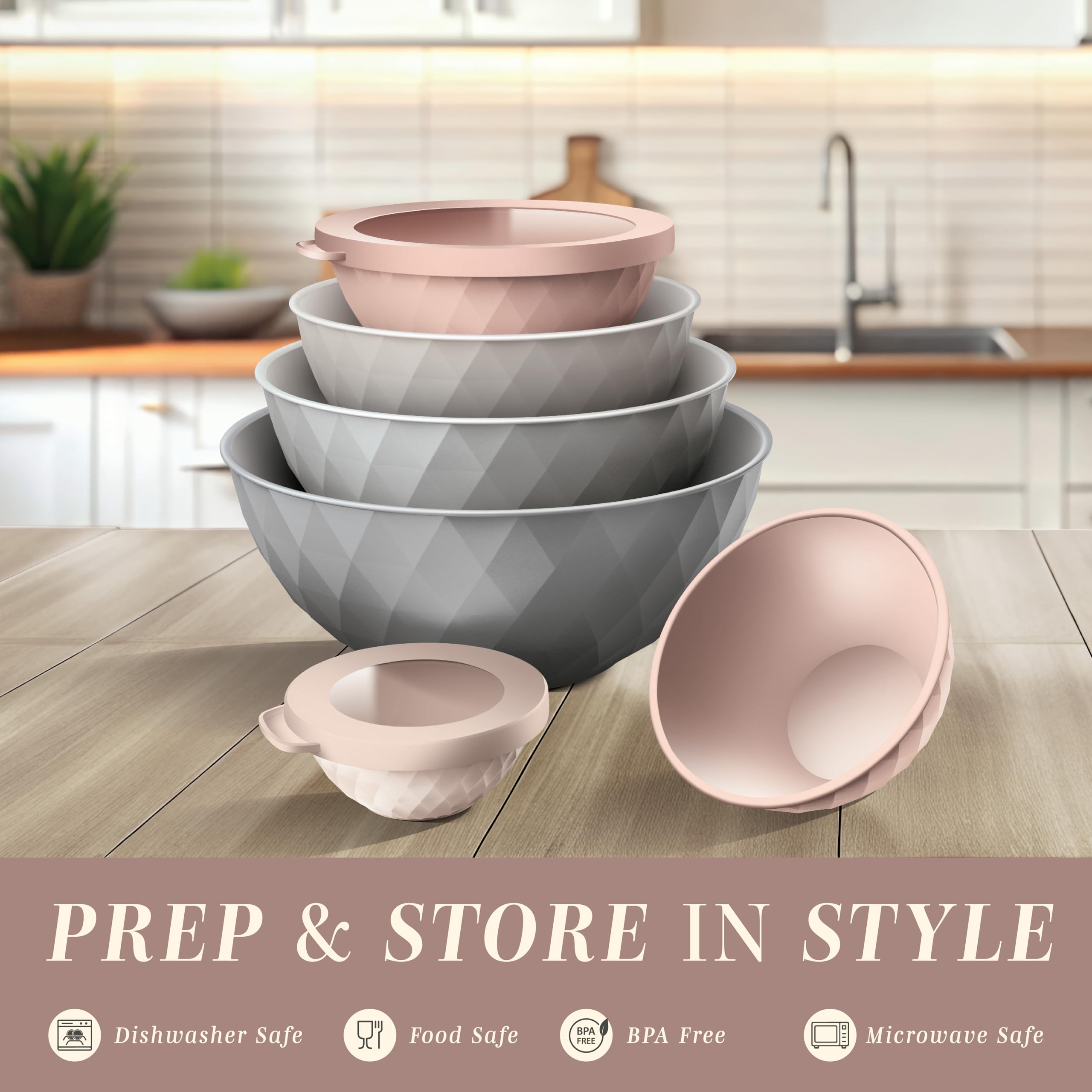 COOK WITH COLOR 12-piece nesting set shows compact, space-saving storage