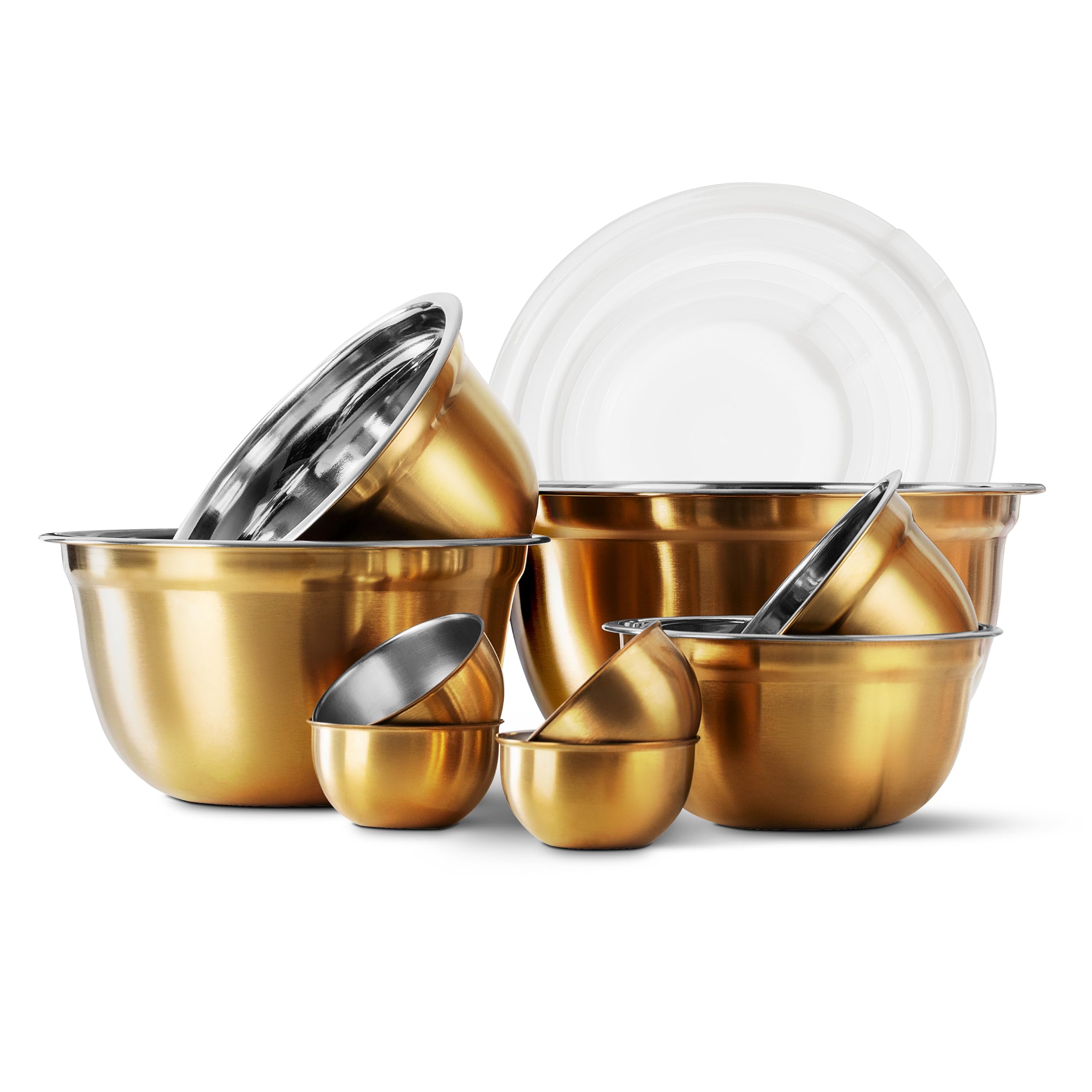 Cook With Color 18-piece mixing bowls with lids for organized meal prep.