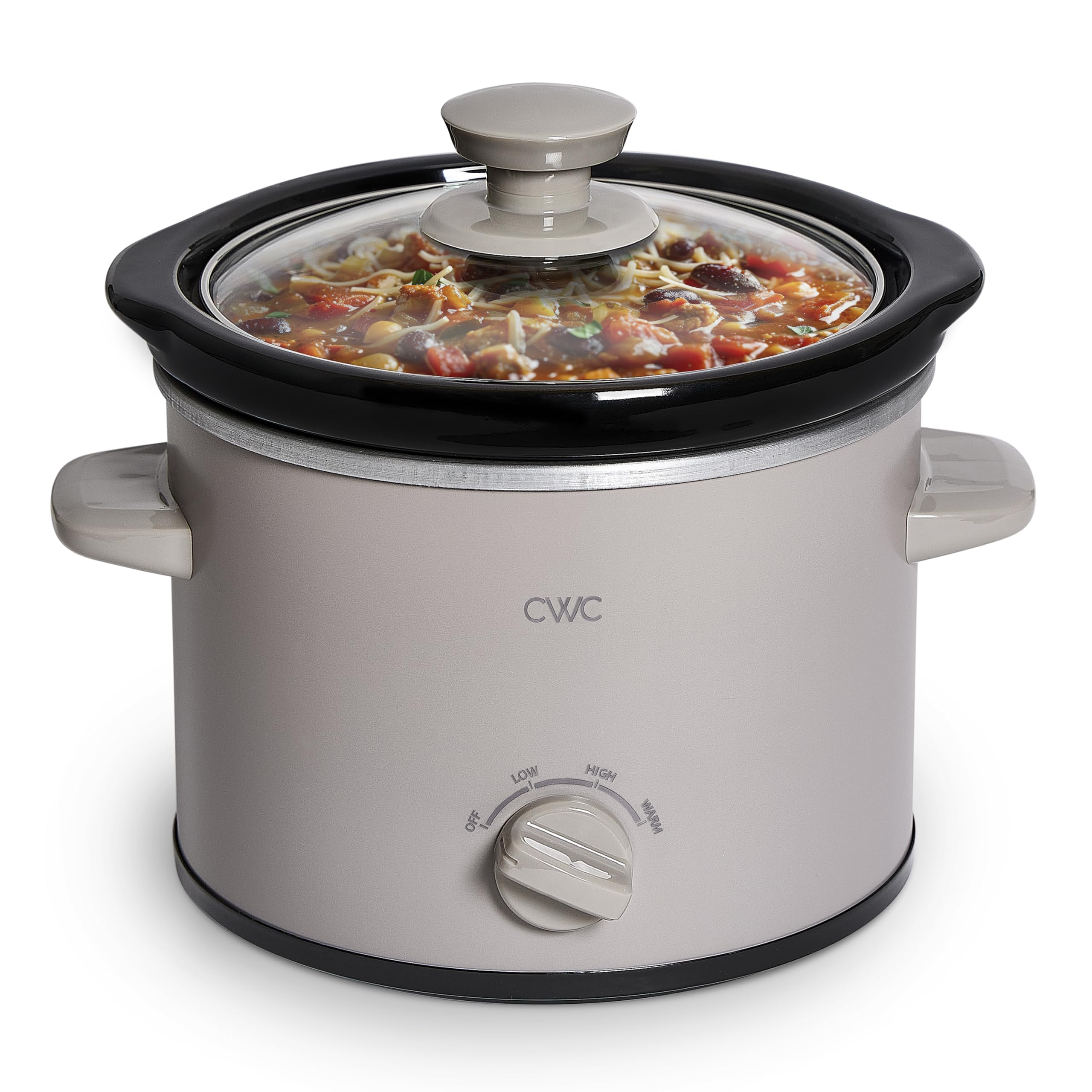 COOK WITH COLOR 2QT mini slow cooker with compact design for small meals.