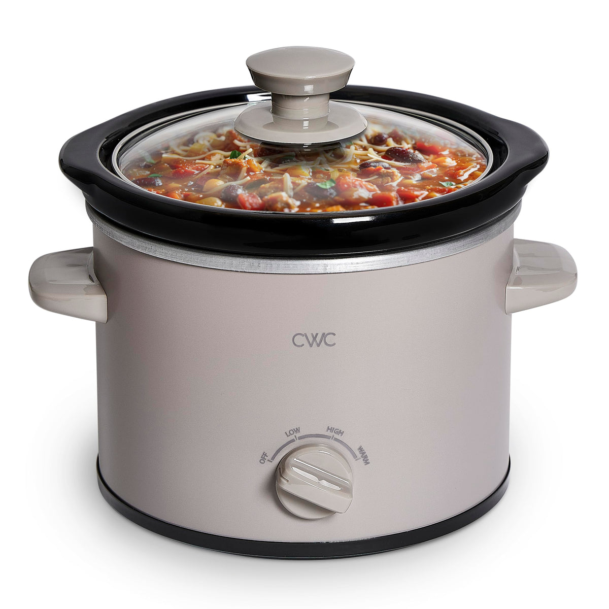 COOK WITH COLOR 2QT mini slow cooker with compact design for small meals.