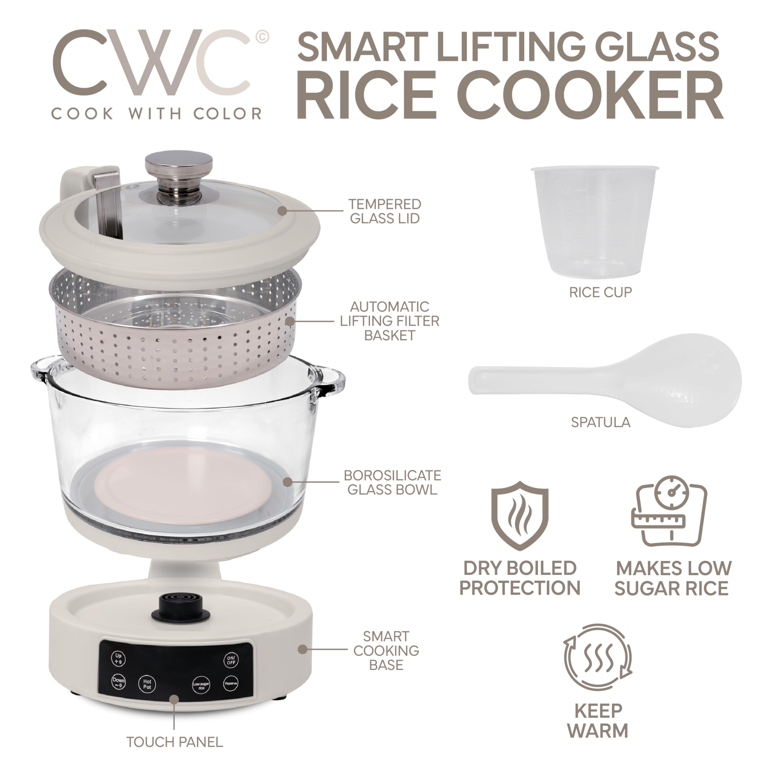 COOK WITH COLOR 3L automatic lift basket separates starch