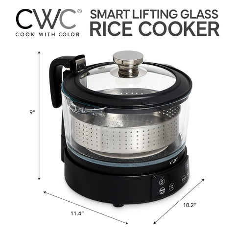 COOK WITH COLOR two-step boil and steam process for fluffier, lower-carb rice.