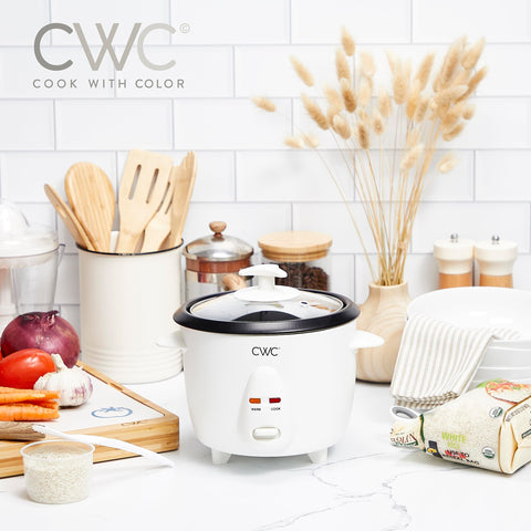 COOK WITH COLOR 6-Cup Rice Cooker cooked rice ready to serve