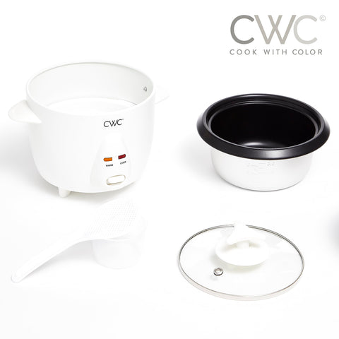 COOK WITH COLOR 6-Cup Rice Cooker lid open showing inner bowl