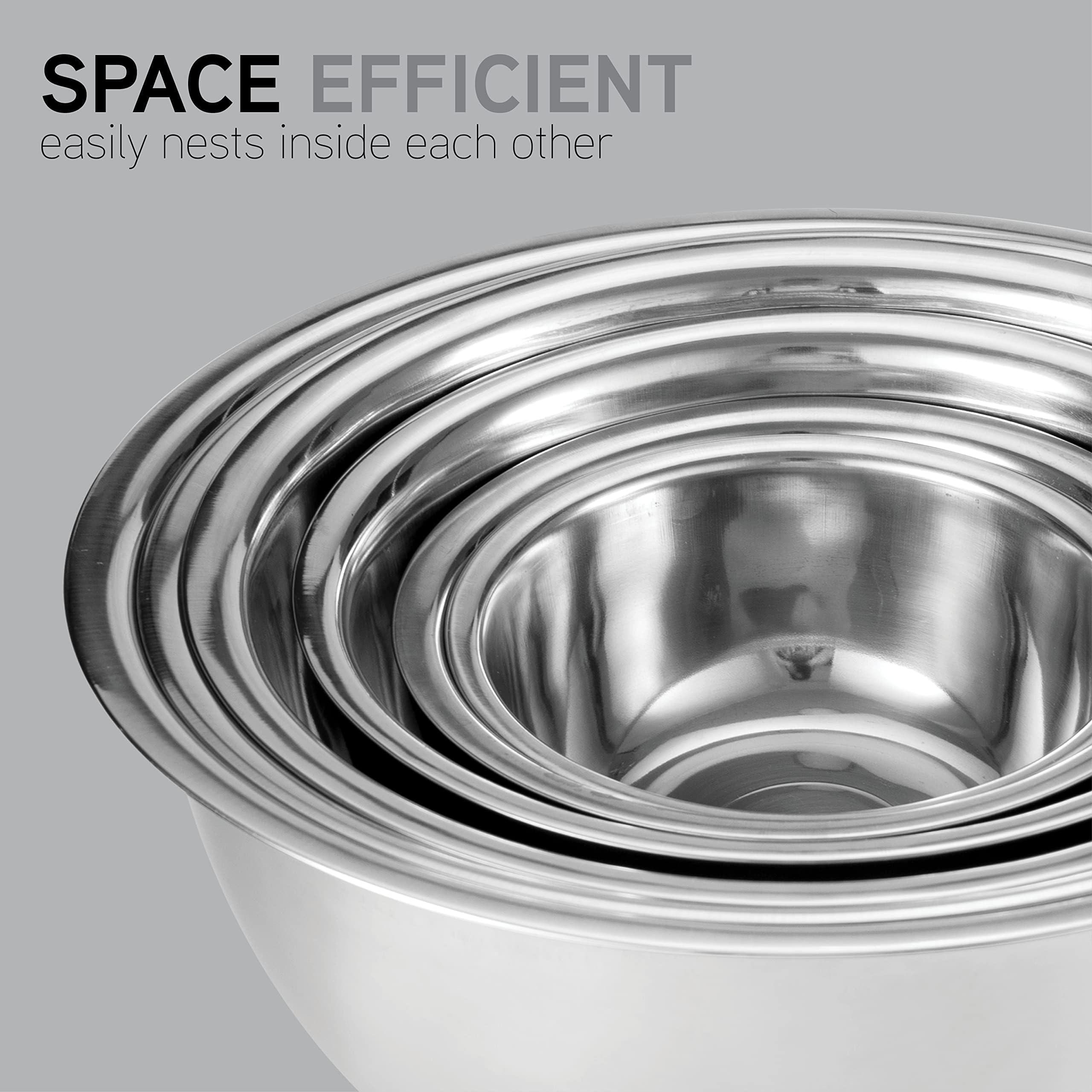 COOK WITH COLOR six-piece bowls in multiple sizes for versatile kitchen tasks.