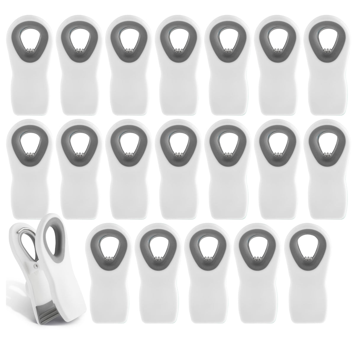 Cook with Color bag clips with magnet; white pack of 20 keeps bags sealed and reachable