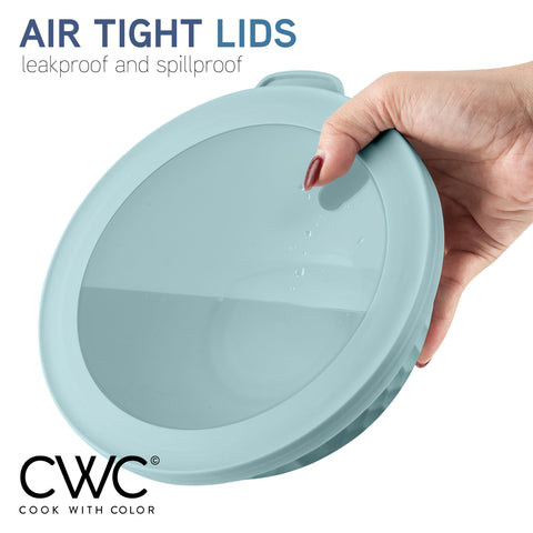 COOK WITH COLOR microwave-safe bowls for quick reheats.