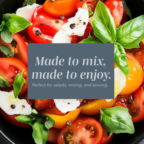 COOK WITH COLOR bowls with non-slip bottom stay steady while mixing.