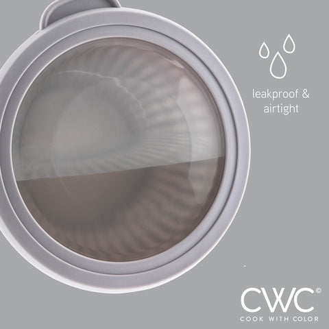 COOK WITH COLOR bowls with clear lids for fast visibility and safe storage.