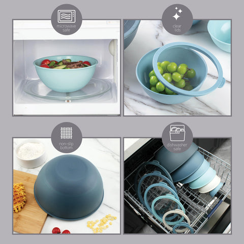 COOK WITH COLOR BPA-free plastic bowls offer safe food contact and durable performance