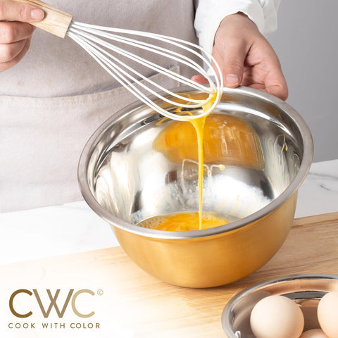 Cook With Color BPA-free, food-grade bowls for safe prep and handling.