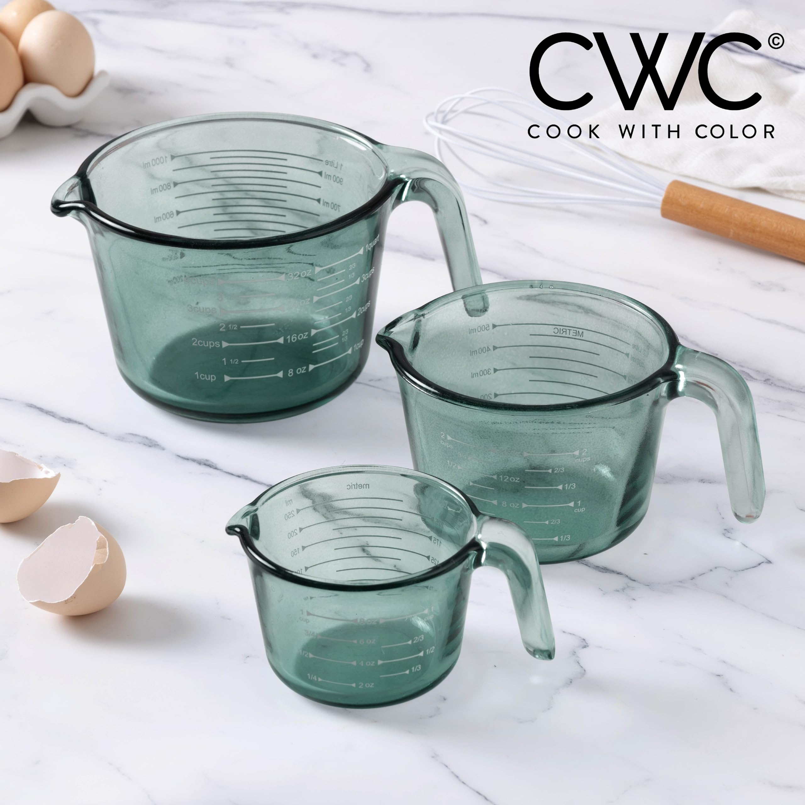 COOK WITH COLOR colorful glass measuring cups add vibrant style to your kitchen prep