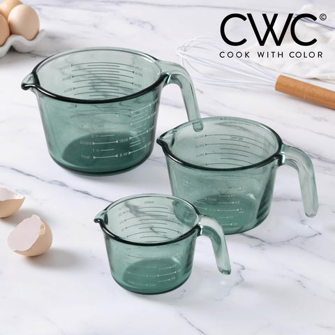 COOK WITH COLOR colorful glass measuring cups add vibrant style to your kitchen prep