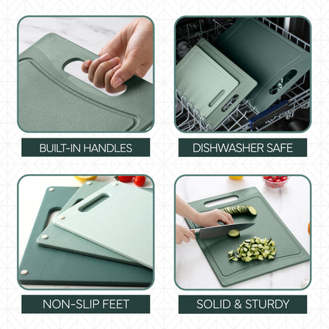 COOK WITH COLOR mint cutting board with easy grip handle for moving
