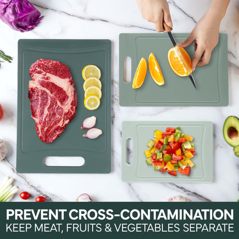 COOK WITH COLOR mint board surface protects knives during chopping