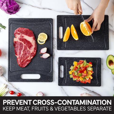 Cook with Color set shown hanging for neat storage in the kitchen.