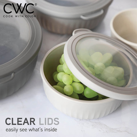 COOK WITH COLOR fridge and freezer safe bowls keep ingredients organized.