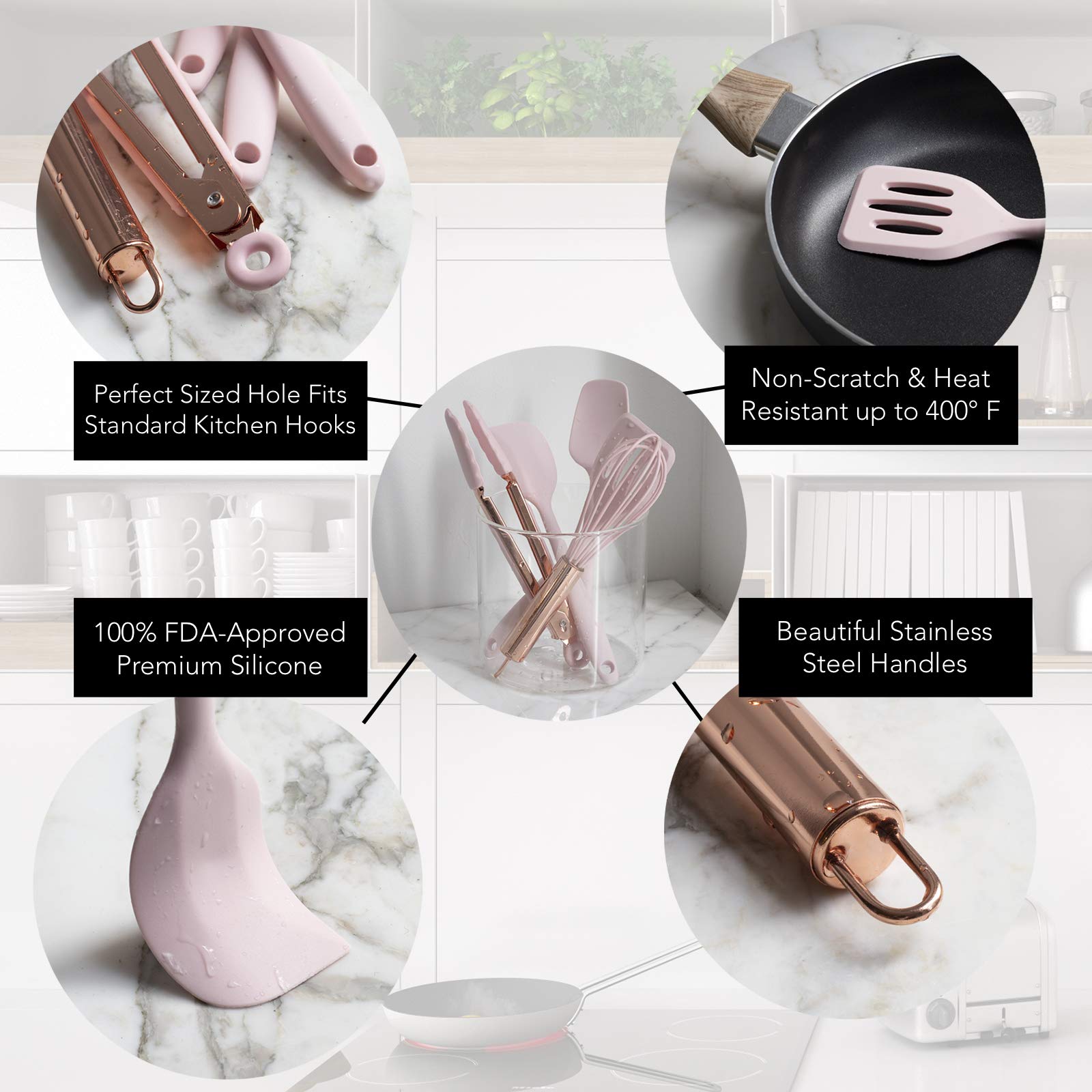 COOK WITH COLOR mini slotted spatula pink protects nonstick pans while flipping