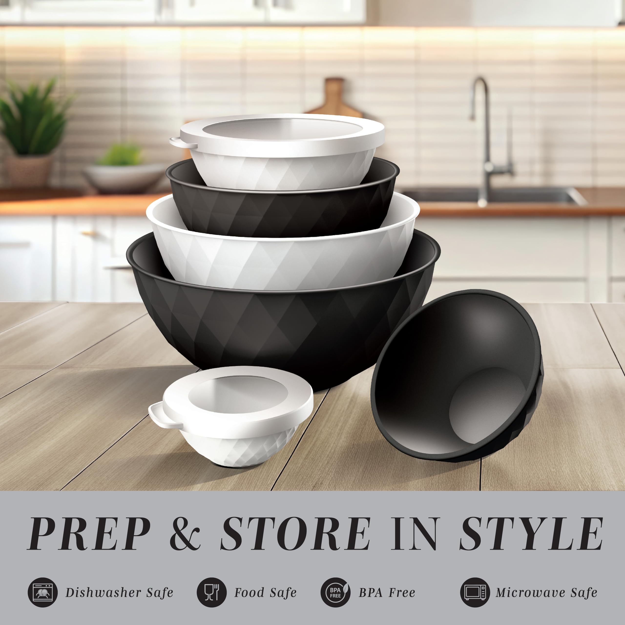 COOK WITH COLOR mixing bowls in multiple sizes for versatile prep