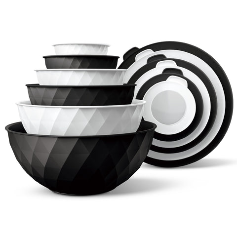 COOK WITH COLOR diamond-design nesting bowls for compact storage and easy access