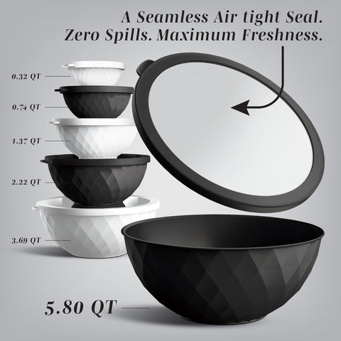 COOK WITH COLOR bowls with tight lids for fridge storage and transport